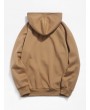 Basic Solid Pouch Pocket Fleece Hoodie - Camel Brown M