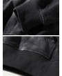 Tie Dye Letter Embroidery Kangaroo Pocket Applique Hoodie - Dark Gray M