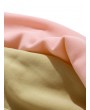 Casual Color Spliced Long Sleeves Pocket Hoodie - Light Khaki M
