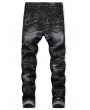 Drape Panel Patchwork Long Jeans - Black 32