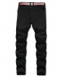 Solid Color Destroy Hole Long Casual Jeans - Black 32
