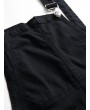 Zip Fly Distressed Denim Jumpsuit - Black S