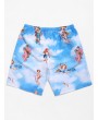 Angel Blue Sky Cloud Print Casual Beach Shorts - Multi M