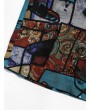 Ethnic Tribal Colorful Painting Geometric Print Shorts - Multi M