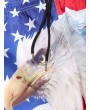 American Flag Eagle Print Drawstring Board Shorts - White L
