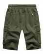 Elastic Drawstring Solid Color Shorts - Army Green L