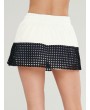 Crochet Color Block Skirted Shorts - White L