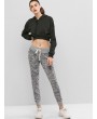 Letter Graphic Heathered Jersey Jogger Pants - Gray Xl