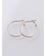 3Pairs Circle Glossy Hoop Earrings Set - Gold