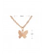 Butterfly Pendant Chain Metal Necklace - Gold