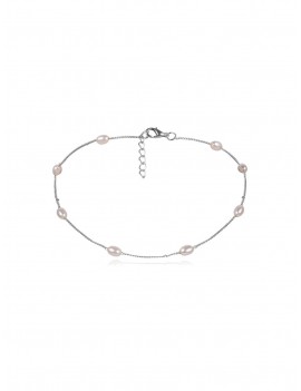 Chain Pearl Simple Necklace - Silver