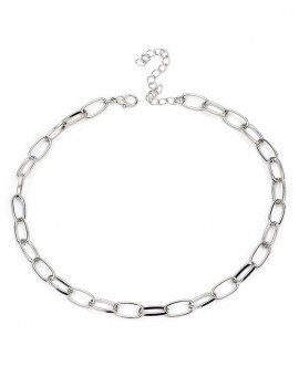 Alloy Lock Chain Design Necklace - Silver