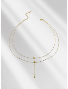 Ball Pendent Chain Necklace - Gold
