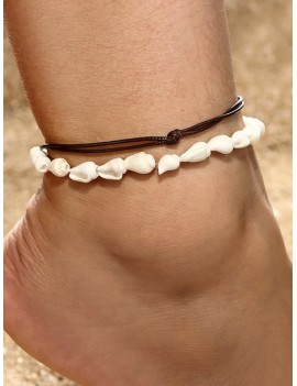 Conch Double-layer Anklet Set - White