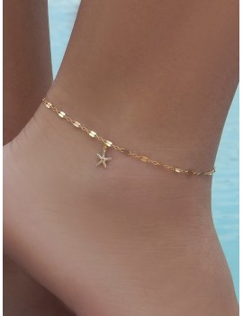Brief Starfish Small Pendant Anklet - Gold
