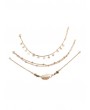 3Pcs Star Shell Layers Charm Anklet Set - Gold