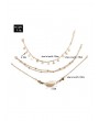 3Pcs Star Shell Layers Charm Anklet Set - Gold