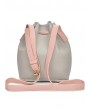 2 In 1 Faux Leather Two Tone Bucket Bag - Gray Cloud