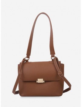 Top Handle Flap Crossbody Bag - Light Brown