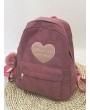 Heart Letter Fuzzy Ball Pendant Backpack - Khaki Rose