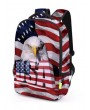 Creative American Flag Patriotic Pattern Backpack - Chestnut Red