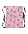 Polyester 3D Print String Backpack - Pig Pink
