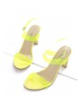 Neon PVC Ankle Strap Stiletto Heel Sandals - Tea Green Eu 38