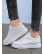 Contrast Trim PU Leather Skate Shoes - White Eu 39