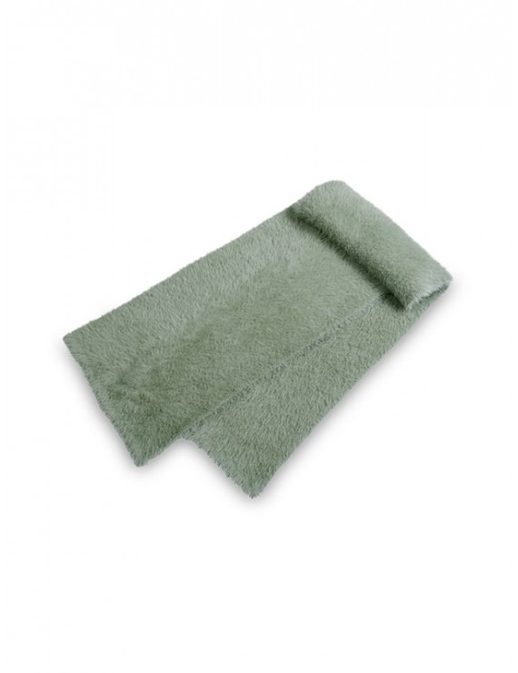 Solid Color Decoration Fluffy Scarf - Camouflage Green Regular