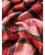 Fringe Plaid Pattern Double Sided Long Scarf - Red