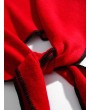 Solid Faux Cashmere Rhombus Scarf - Red