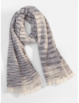 Winter Faux Woolen Thick Tassel Scarf - Gray