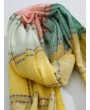 Colored Checkered Fringed Long Scarf - Green