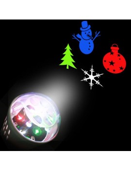 Christmas Tree Snowman Baubles Pattern Party Decor Projector Light Bulb - White Us