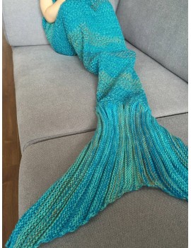 Stripe Knitted Mermaid Tail Blanket