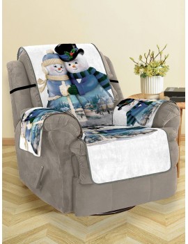 Christmas Snowman Couple Pattern Couch Cover - Multi Single  Seat