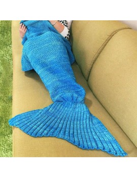 Knitted Mermaid Blanket - Water Blue