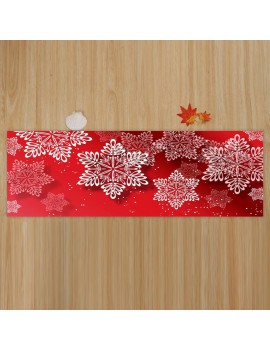 Christmas Snowflakes Pattern Water Absorption Area Rug - Red W24 Inch * L71 Inch