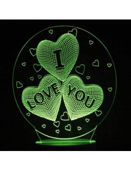 Mother's Day Love Heart Colors Changing LED Night Light - Transparent