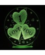 Mother's Day Love Heart Colors Changing LED Night Light - Transparent