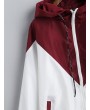 Two Tone Hooded Windbreaker - Red With White M