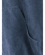 Corduroy Pocket Pull Ring Drop Shoulder Jacket - Slate Blue L