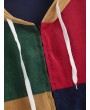  Zip Up Pockets Colorblock Corduroy Jacket - Multi L