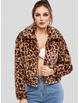 Faux Fur Leopard Jacket - Leopard M