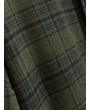 Letter Embroiderd Plaid Drop Shoulder Coat - Army Green Xl