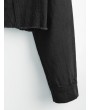  X Alexis Ricecakes Faux Pockets Frayed Hem Solid Jacket - Black S