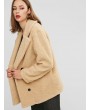 Pocket Double Breasted Fluffy Teddy Coat - Apricot M