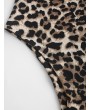 One Shoulder Leopard Print Cut Out Bodysuit - Leopard M