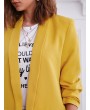Shawl Collar Open Front Gathered Sleeve Blazer - Yellow L