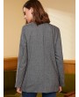 Tweed Open Front Longline Blazer - Gray M